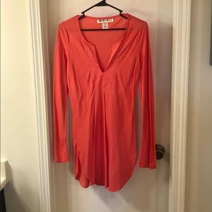 Pretty coral tunic or swim cover